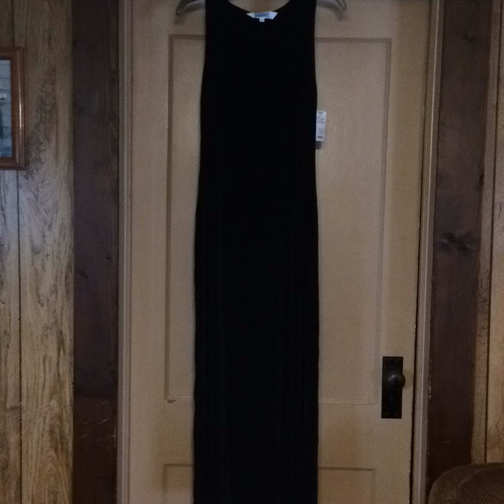 Hourglass Sleeveless ankle length black dress